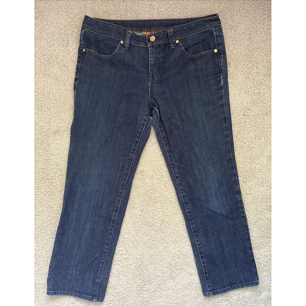 Womens Tory Burch Jeans Cropped Straight Leg Capris Dark Wash Designer Sz 31